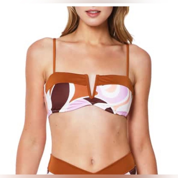 Sanctuary v-wire bandeau bikini top with V waist bikini bottom Size Medium NWT - Picture 3 of 10